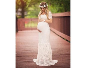 Maternity Dress for Photo Shoot-Pink Maternity Gown for Photo Shoot-Maternity Dress for Baby Shower-Maternity Photo Prop-EMMA Dress