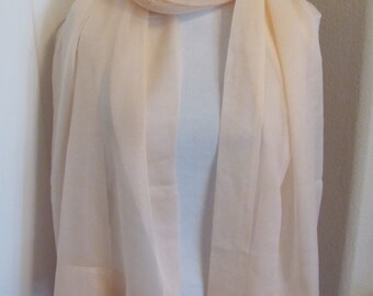 Scarf Wow!! Solid Peach Pink Chiffon Silky Scarf // 22" x 78" Long // Best of the Best
