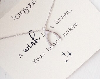Wishbone Necklace, tiny wishbone necklace, small wishbone necklace, dainty wishbone necklace, silver, gold, wishbone, necklace