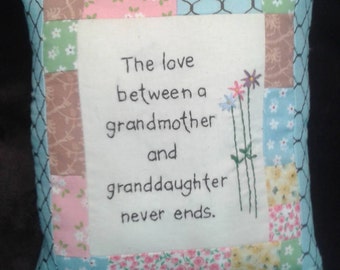 Granddaughter and grandma pillow