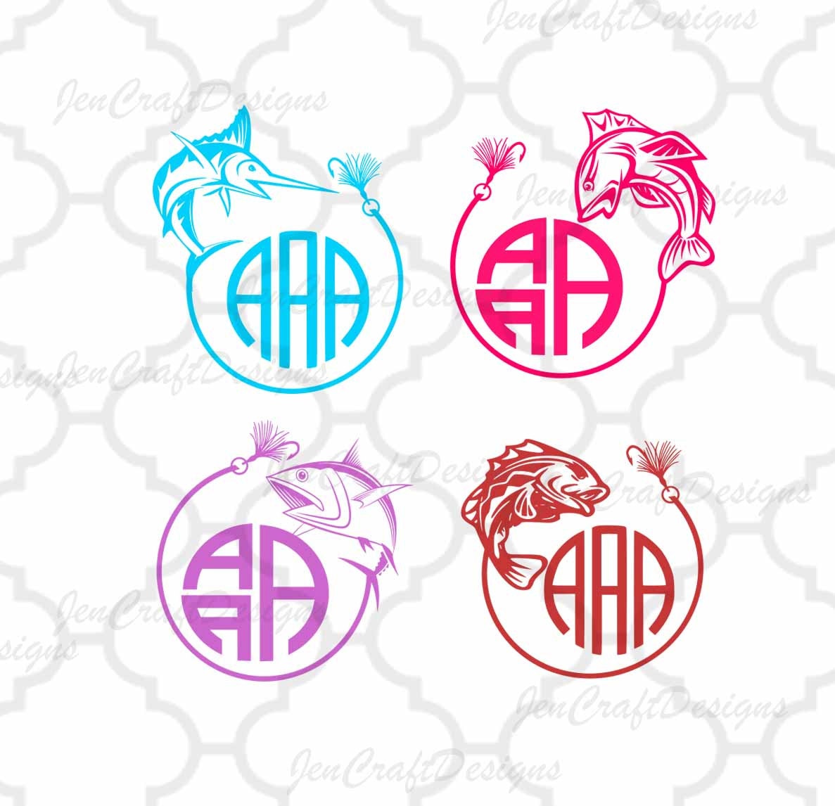 Download Fish, Fishing, Monogram Frames, Cuttable,Svg, bundle, SVG ...