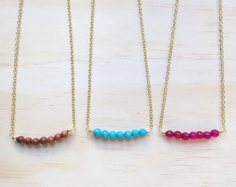 Eleanor | Gemstone Bar Necklace
