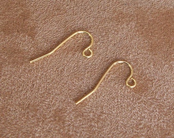 Short Gold Plated Stainless Steel Earwire Hooks - Qty 100