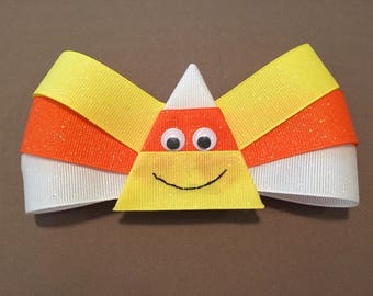 Glittery candy corn barrette