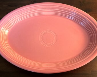 13" Oval Serving Platter in Fiesta Rose by Homer Laughlin