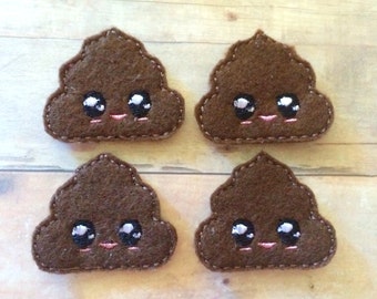 4 kawaii poop felties multiple sizes available