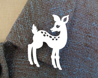 Doe-Eyed Deer Brooch/Pin - Laser Cut Acrylic (C.A.B. Fayre Original Design)