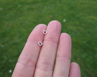 Tiny Link Post Earrings - Sterling Silver