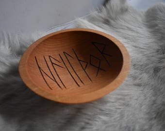 Hail Thor runic offering bowl *pagan*heathen*asatru*viking*occult*esoteric*decor*