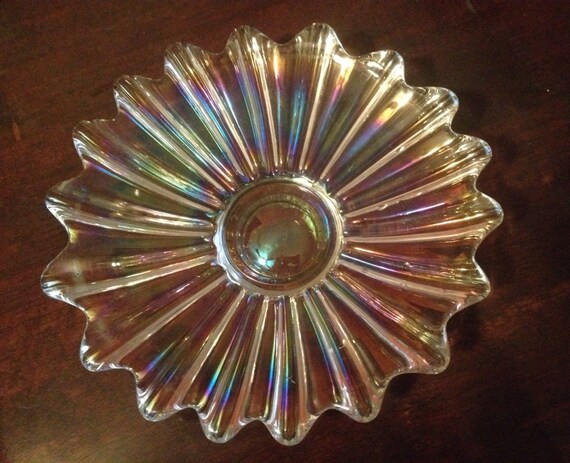 Iridescent Plate Iridescent Dish Fluted Plate Aurora Plate