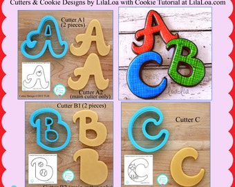 LilaLoa's Alphabet - ABC Cookie Cutters & Fondant Cutters - **Guideline Sketches to Print Below**