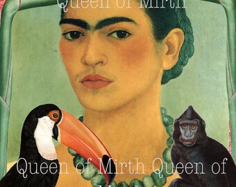 FRIDA KAHLO original art instant download print digital mixed media collage journal card poster cardmaking