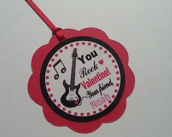 You Rock Valentine Tags, Guitar Tags