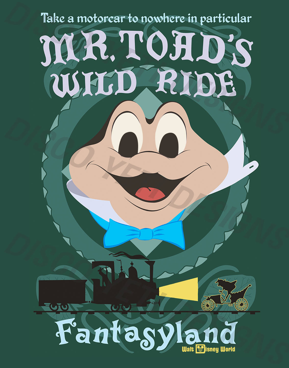 Vintage Disney World WDW Mr. Toad's Wild Ride Poster