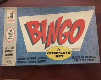 FREE SHIPPING Vintage 1960 Bingo Game 4002 by Milton Bradley