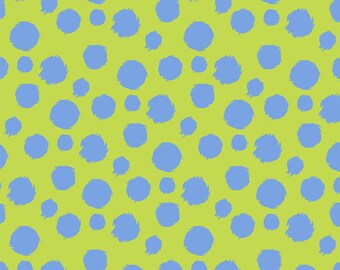 Tabby Road by Tula Pink for Free Spirit - Fur Ball - Bluebird - 1/2 Yard Cotton Quilt Fabric 517
