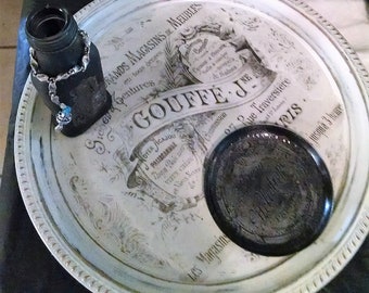 French lavel silverplate tray