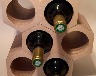 Hexagonal Wine Rack / Wine Storage / Honeycomb Nesting / Birch Laminated Plywood/ Holder
