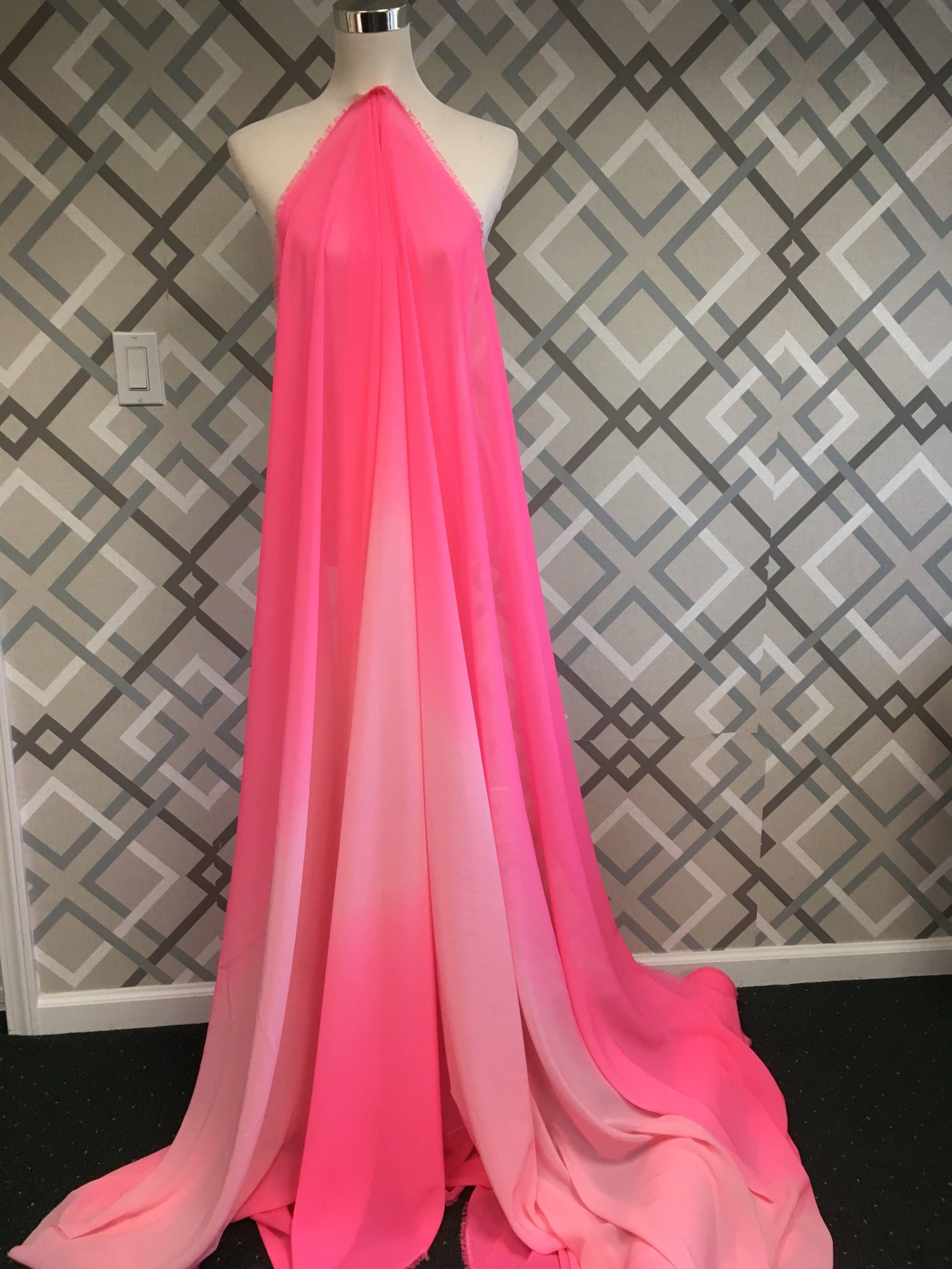 Pink Ombre chiffon fabric by yard 60 chiffon fabric