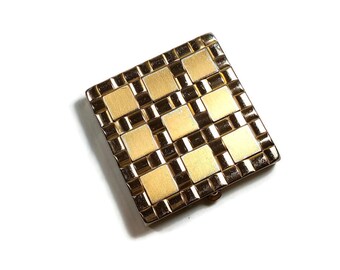 VINTAGE GOLD COMPACT Basketweave Gold Tone Majestic Compact Hollywood Regency Mid Century Retro Compact Mirror Mothers Day Gift