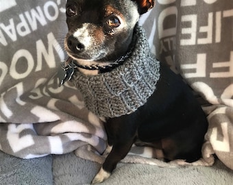 Crochet Dog Scarf - Dog Cowl - Dog Collar - Dog Sweater - Dog Turtle Neck - Pet Clothes - Pet Scarf - Dog Neck Warmer - Custom Size - Snood