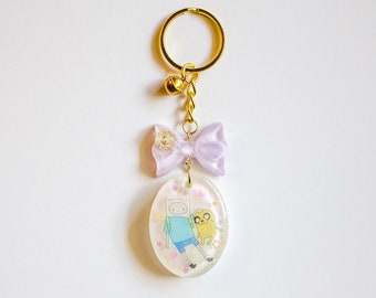 Finn and Jake Resin Charm Keychains