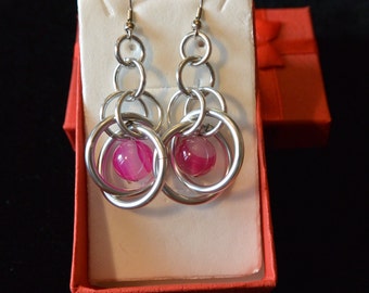Pink Sputnik Earrings