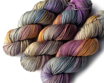 Hand dyed Yarn Boston Bouncy Sport Superfine Merino Silk Handdyed Yarn Foggy Flowers