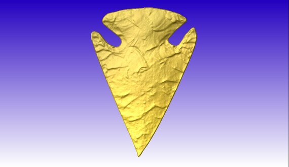 Flint Arrowhead 3d Relief Model in stl file format for