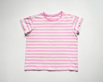 pink white stripe shirt