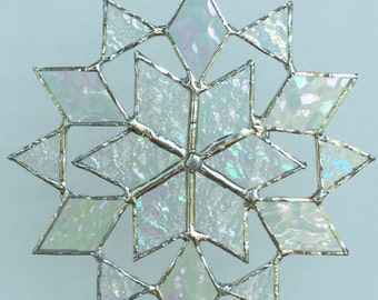 stained glass snowflake suncatcher (design 6B)