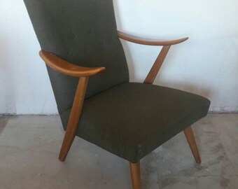 Vintage Mid Century Chair with Teakwood design Louis van Teeffelen Retro Chair Vintage Chair