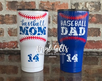 Baseball Mom Baseball Dad RTIC 30 ounce / Baseball Mom / Baseball Dad / Baseball Cup / Baseball Parent / Baseball Tumbler / Base
