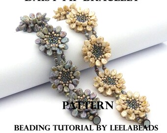 Daisy Pip Bracelet - PDF beading pattern - Instant Download