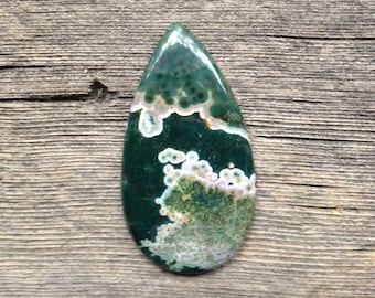 Ocean Jasper Cabochon - oversized - orbicular - Green, Pink and White