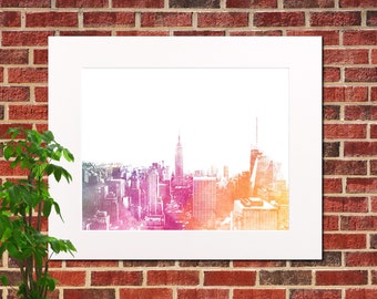 New York Skyline Print Abstract City Art Print New York City Home Decor Print New York Abstract Poster 5314