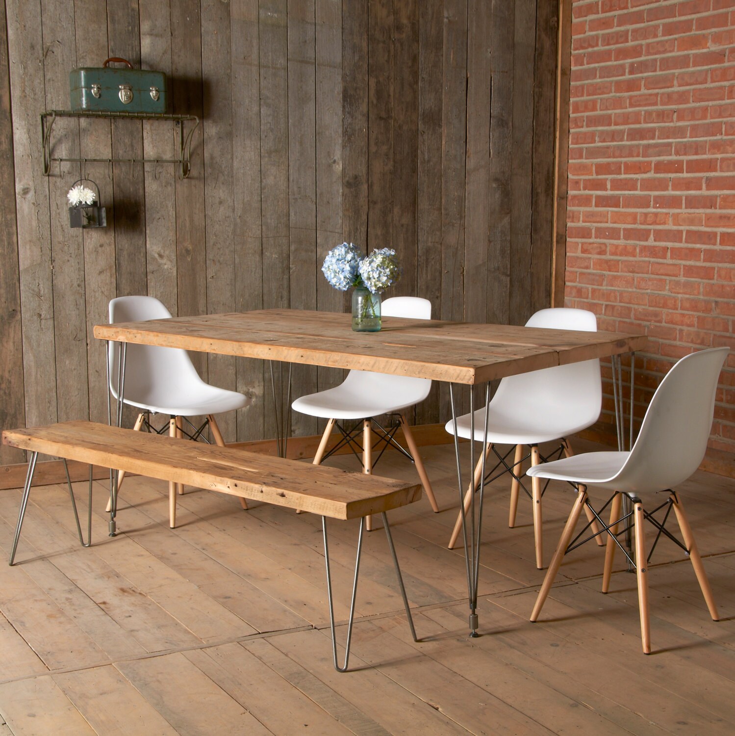 hairpin leg bench 1 65 standard reclaimed wood top