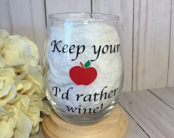Teacher Wine Glass, Stemless Wine Glass, Gift For Teachers, Teacher Glass, Teacher Grad, I teach therefore I drink glass, teacher gift ideas