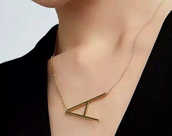 Large Letter Necklace / Big Initial Necklace / Monogram Necklace / Gold Letter Necklace / Personalized Necklace / Silver Letter Necklace