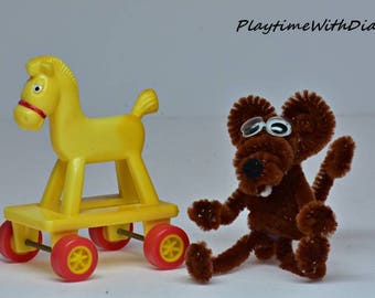 Pipe Cleaner Animals, Pipe Cleaner Mouse, Mouse Toy, Chenille Toy, Handmade, Pipe Cleaner Craft