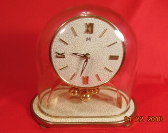 One (1), Key Wind, Mantle Clock, with Pendulum, from Keininger & Obergfell, of Western Germany.