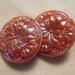 Pink Iridescent Czech glass Buttos ~ set of 2 ~ 7/8th inch