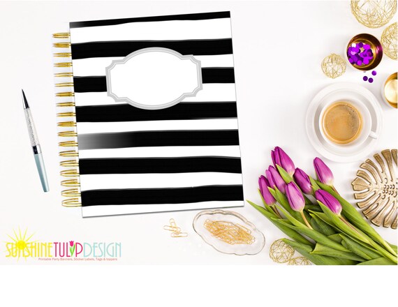 Printable Planner Cover Blank Planner Cover Black and White
