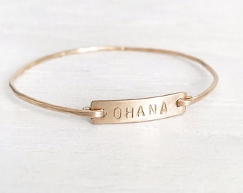 Bar Bangle, Personalized, handstamped