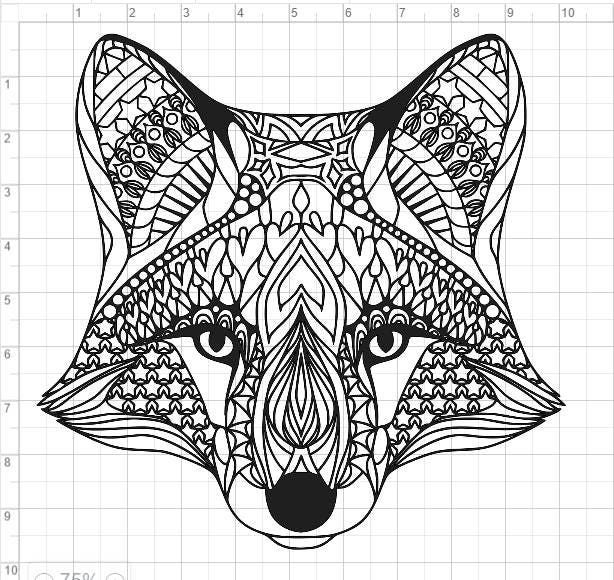 Download Mandala Style Fox SVG PDF EPS Dxf & Studio 3 Cut Files