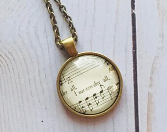 Vintage Hymn Necklace from Hymnbooks