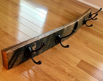 Whiskey Barrel Stave Coat Rack