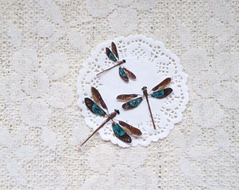Enchanted Dragonfly Set, Blue Decadence, Embellishment for Scrapbooking, Card Making, Tag art, Mixed Media