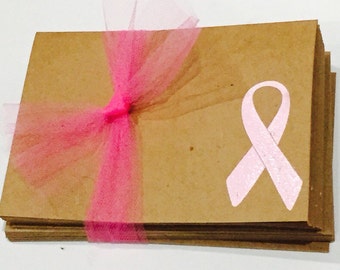 Pink Breast Cancer Ribbon notecards