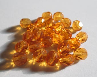 10 6 mm Topaz Czech faceted beads